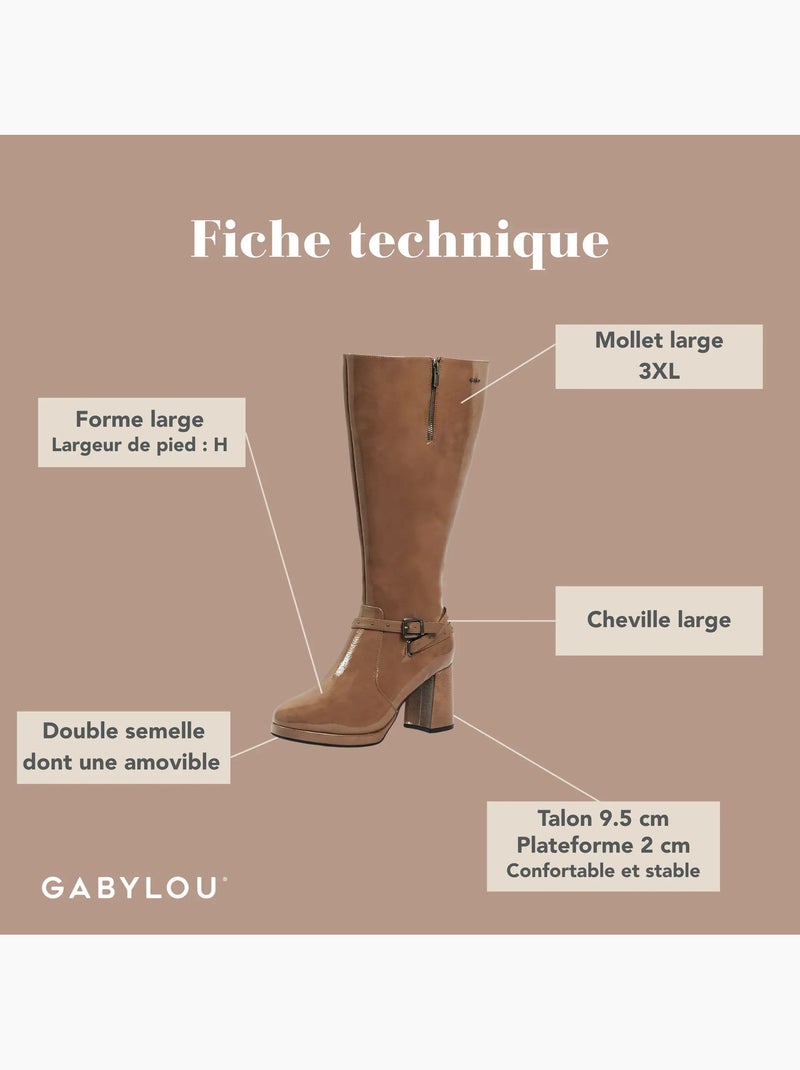 Bottes mollets larges 3xl - manon Taupe - Kiabi