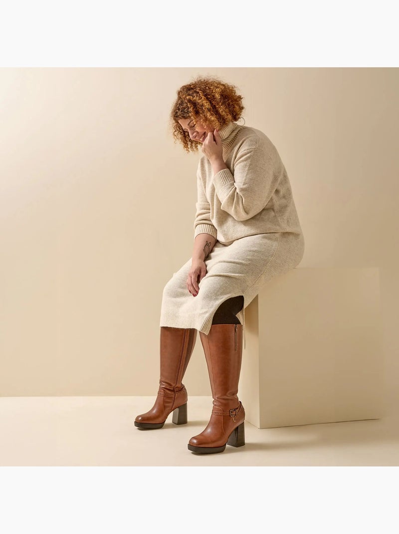 Bottes mollets larges 3XL - Modèle Manon Marron - Kiabi