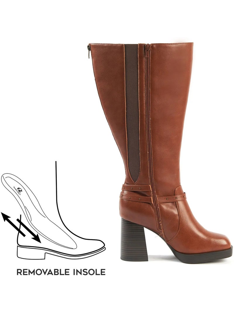 Bottes mollets larges 3XL - Modèle Manon Marron - Kiabi