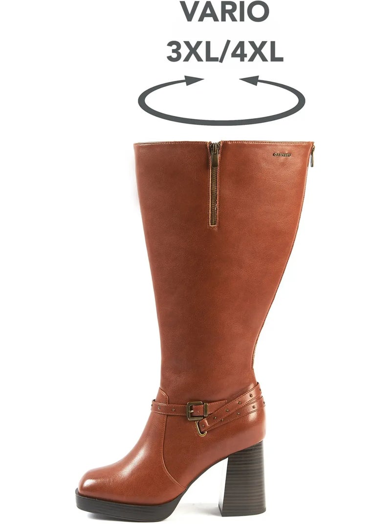 Bottes mollets larges 3XL - Modèle Manon Marron - Kiabi