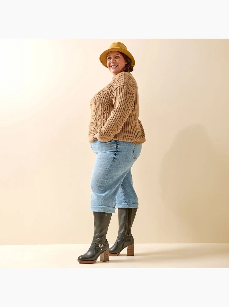 Bottes mollets larges 3XL - Modèle Manon Noir Noir - Kiabi