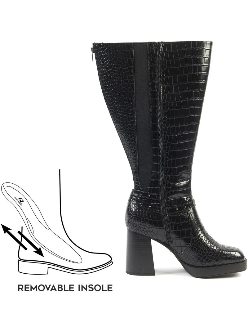 Bottes mollets larges 3XL - Modèle Manon Noir - Kiabi