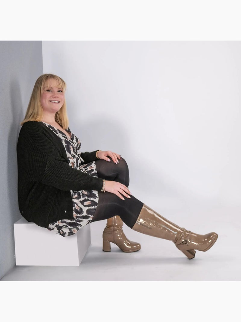 Bottes mollets larges 3XL - Modèle Manon Taupe - Kiabi