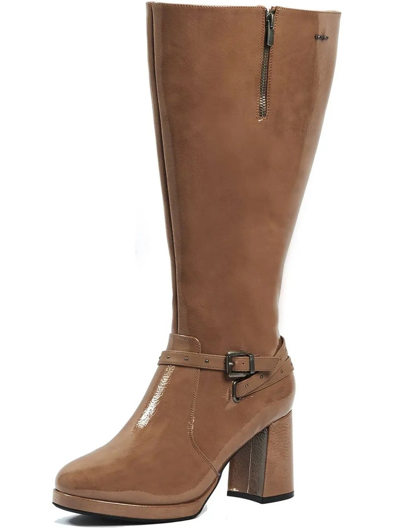 Bottes mollets larges 3XL - Modèle Manon Taupe - Kiabi