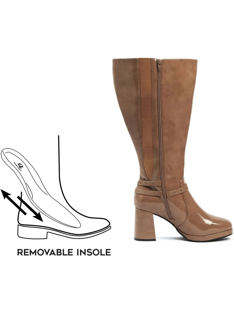 Bottes mollets larges 3XL - Modèle Manon Taupe - Kiabi