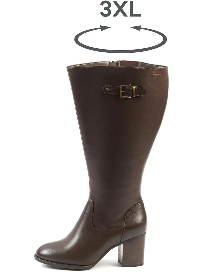 Bottes mollets larges 3XL - Romy Marron - Kiabi