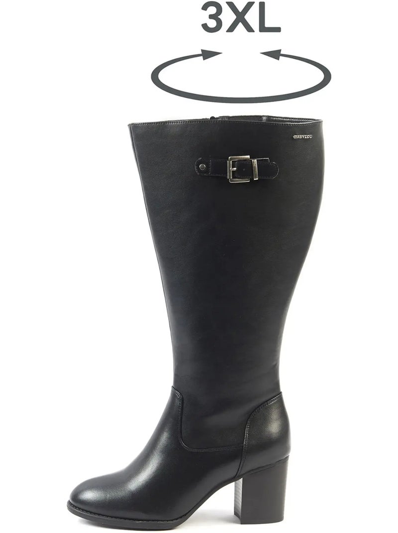 Bottes mollets larges 3XL - Romy Noir Noir - Kiabi