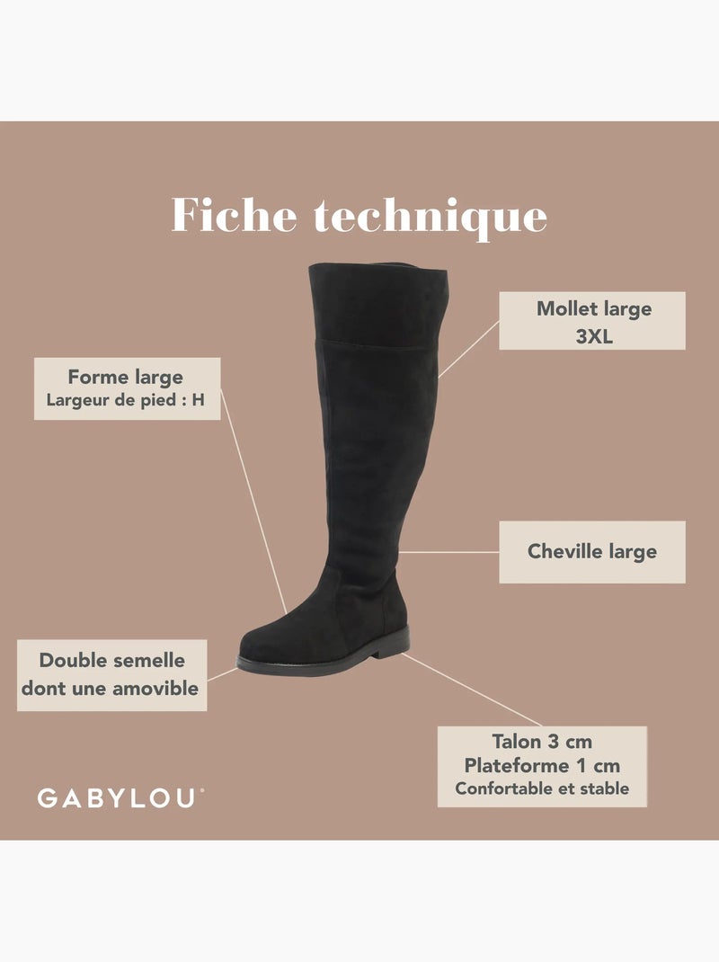 Bottes mollets larges 3xl - sandra Noir - Kiabi