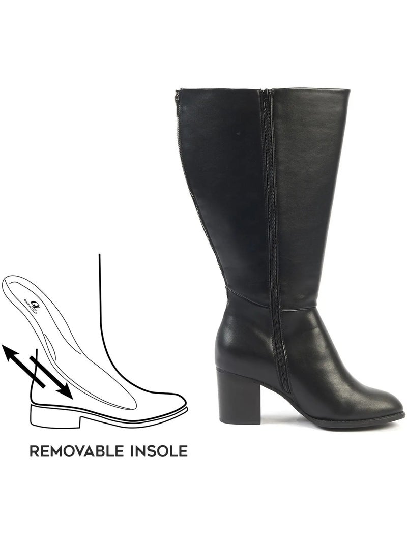 Bottes mollets larges 4XL - Gladys Noir Noir - Kiabi