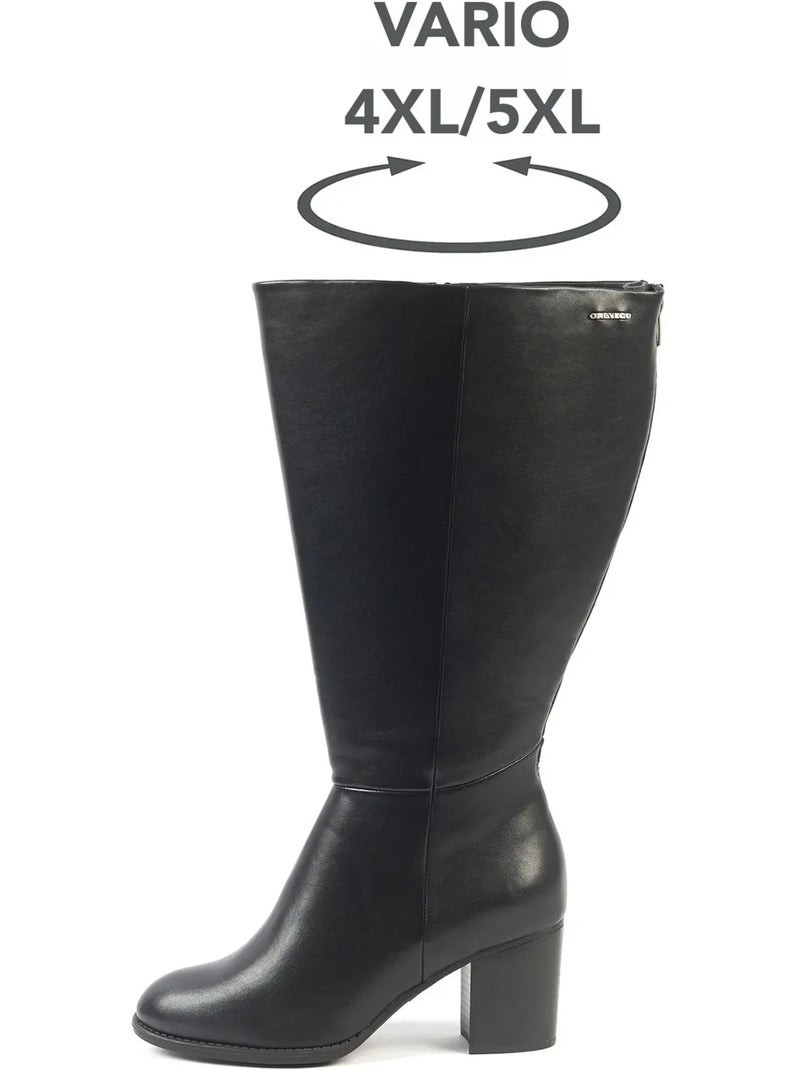 Bottes mollets larges 4XL - Gladys Noir Noir - Kiabi
