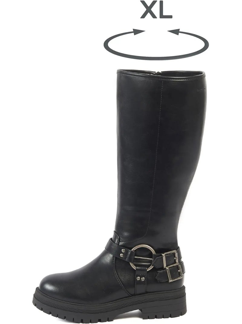 Bottes mollets larges xl - angelina Noir - Kiabi