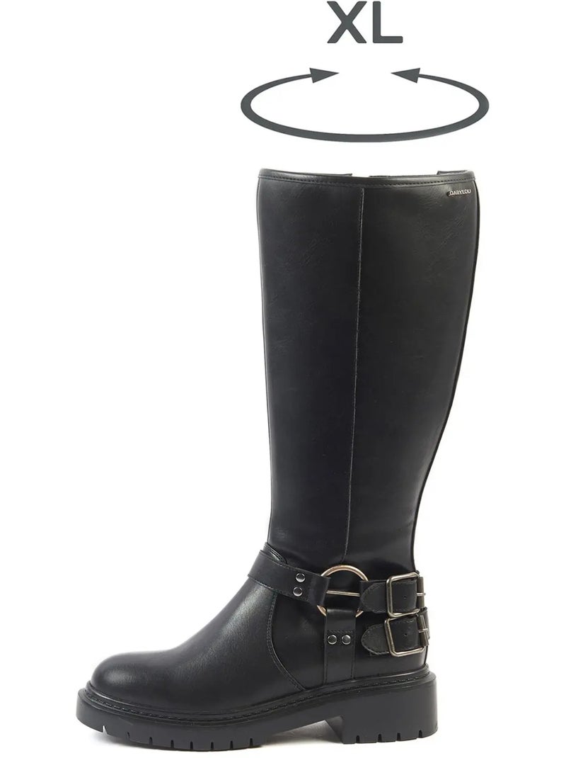 Bottes mollets larges XL - Angelina Noir - Kiabi