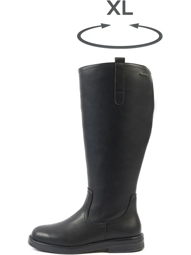 Bottes mollets larges xl - isabelle Noir Noir - Kiabi