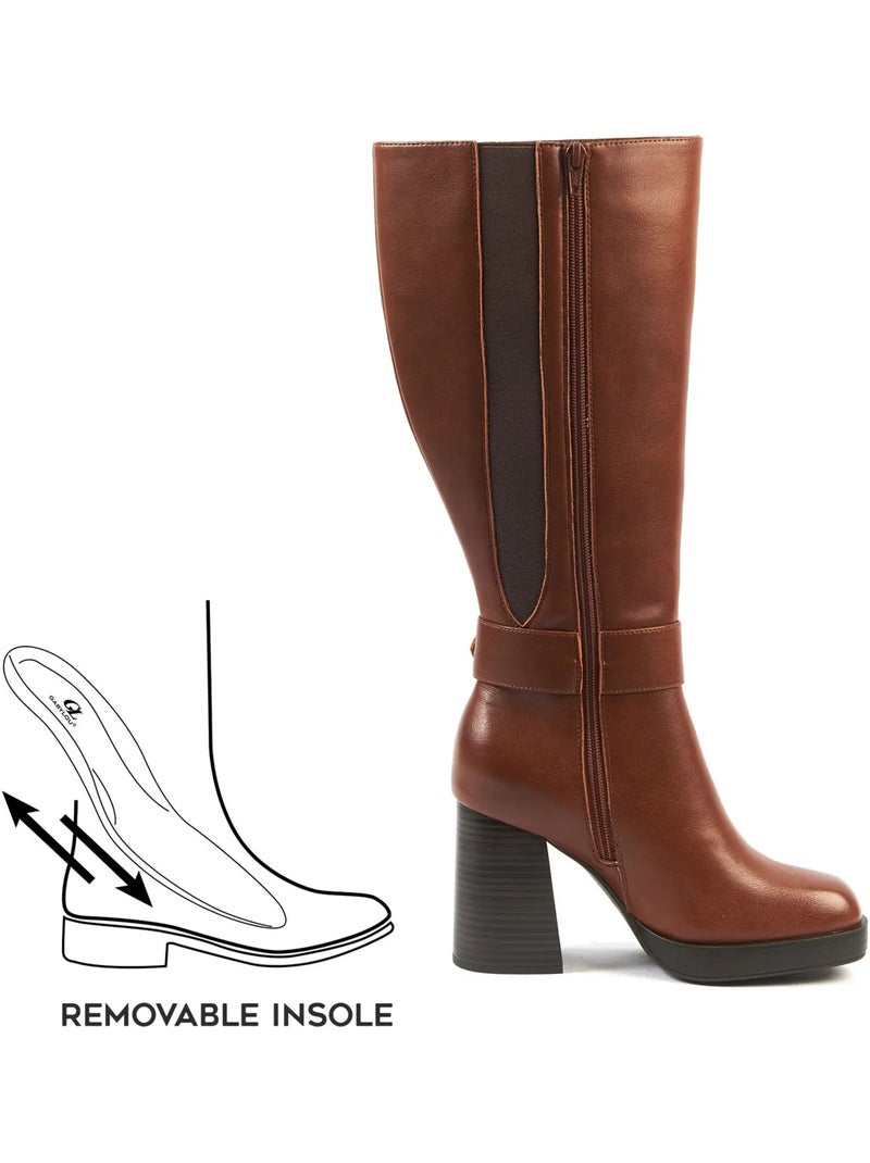 Bottes mollets larges xl - nina Marron - Kiabi