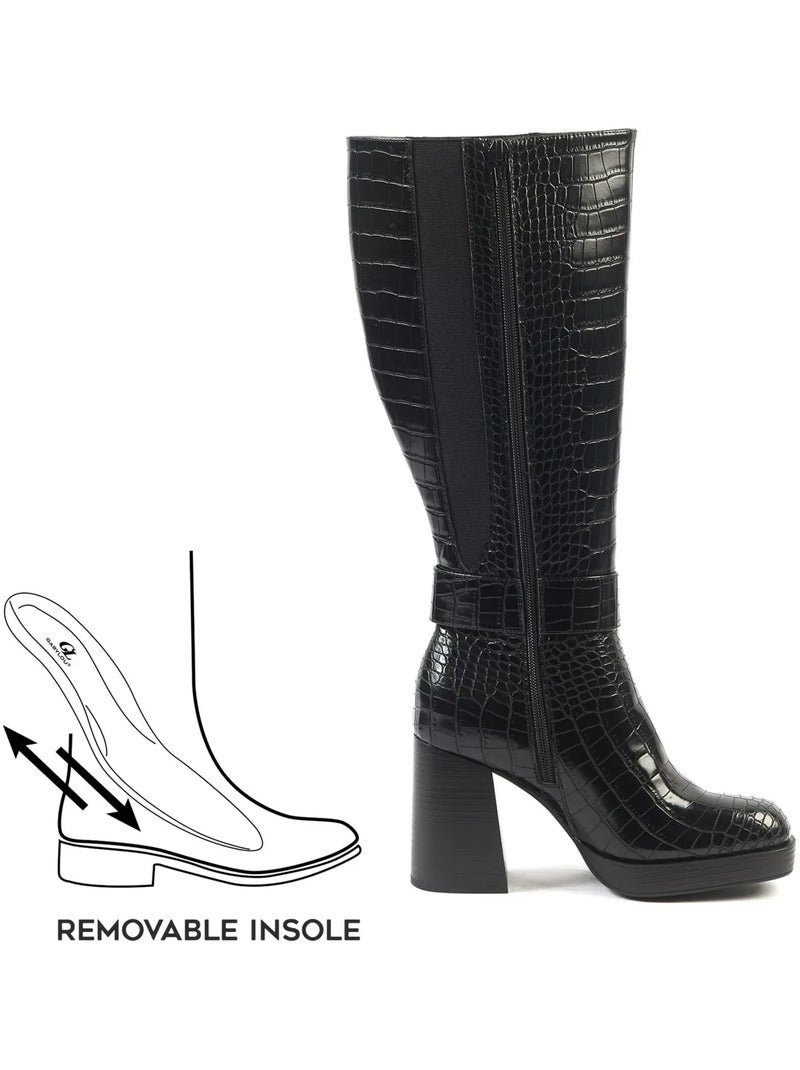 Bottes mollets larges XL - Nina Noir - Kiabi