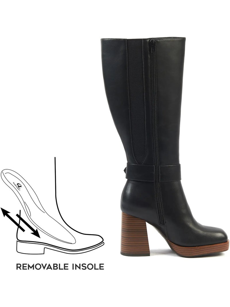Bottes mollets larges xl - nina Noir Marron - Kiabi