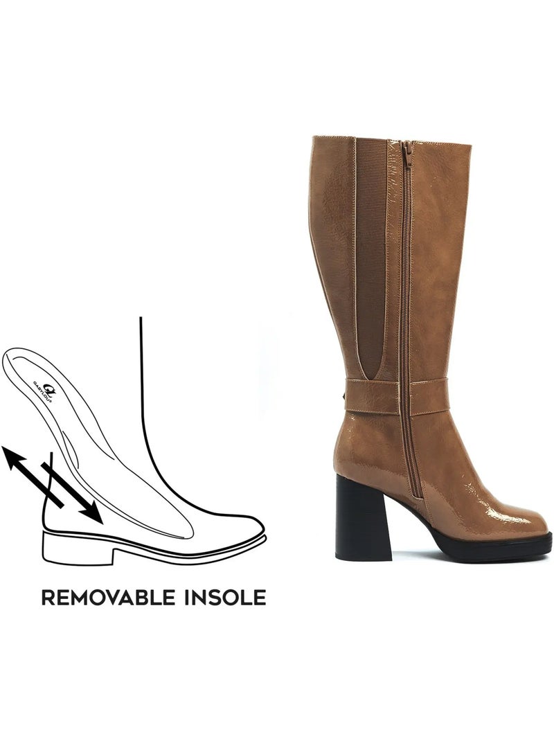 Bottes mollets larges XL - Nina Taupe - Kiabi