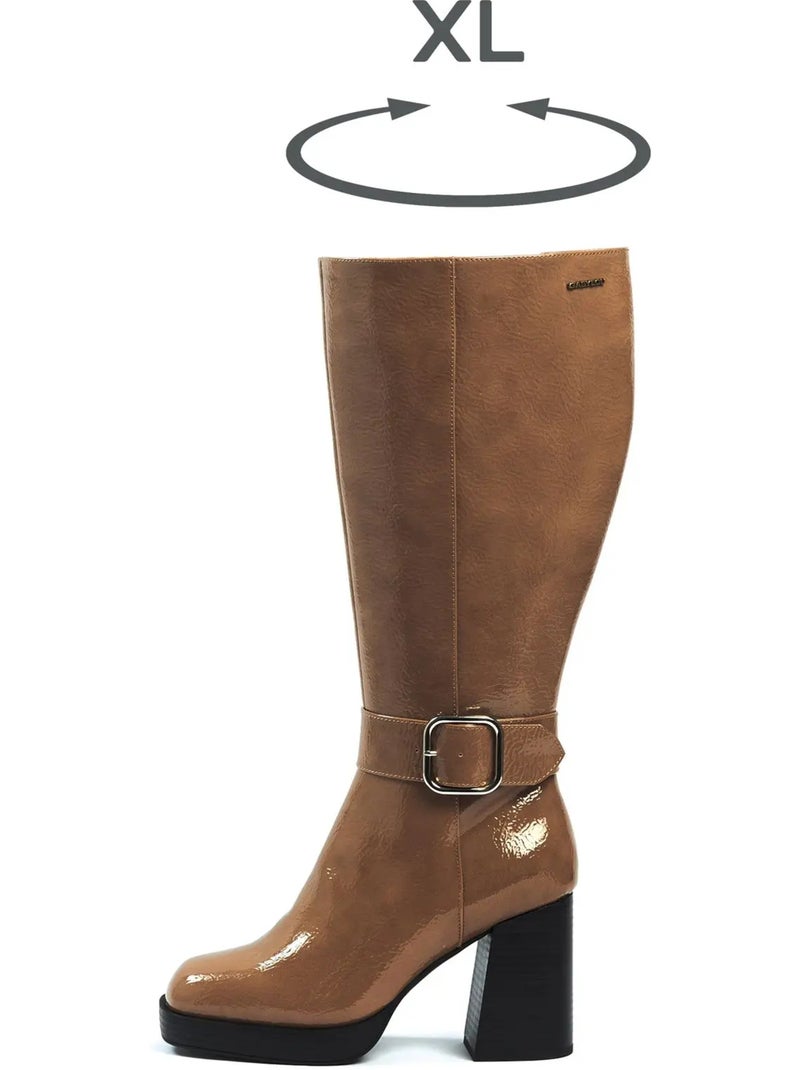 Bottes mollets larges XL - Nina Taupe - Kiabi