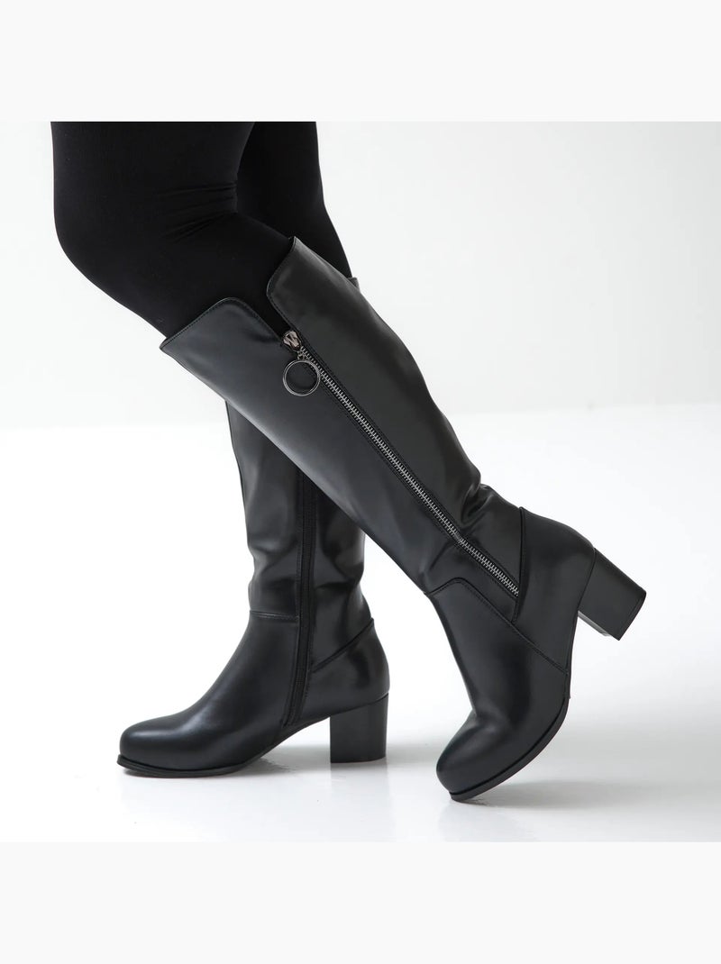 Bottes mollets larges xl - pomelo Noir - Kiabi