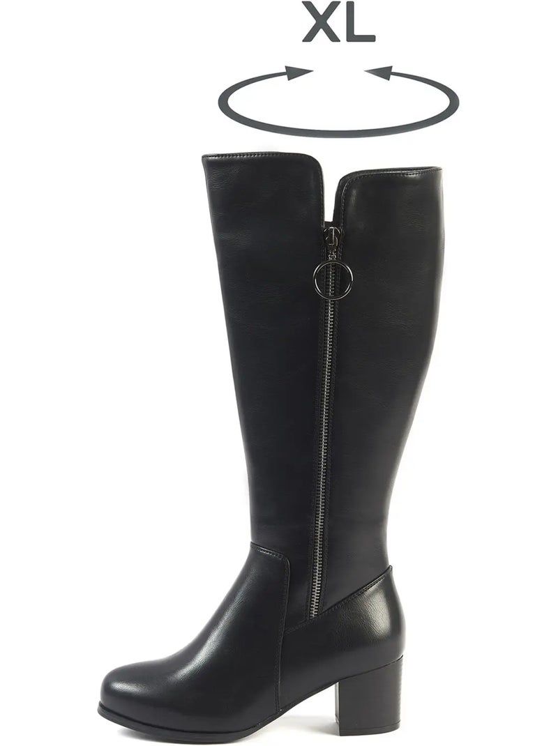 Bottes mollets larges xl - pomelo Noir - Kiabi