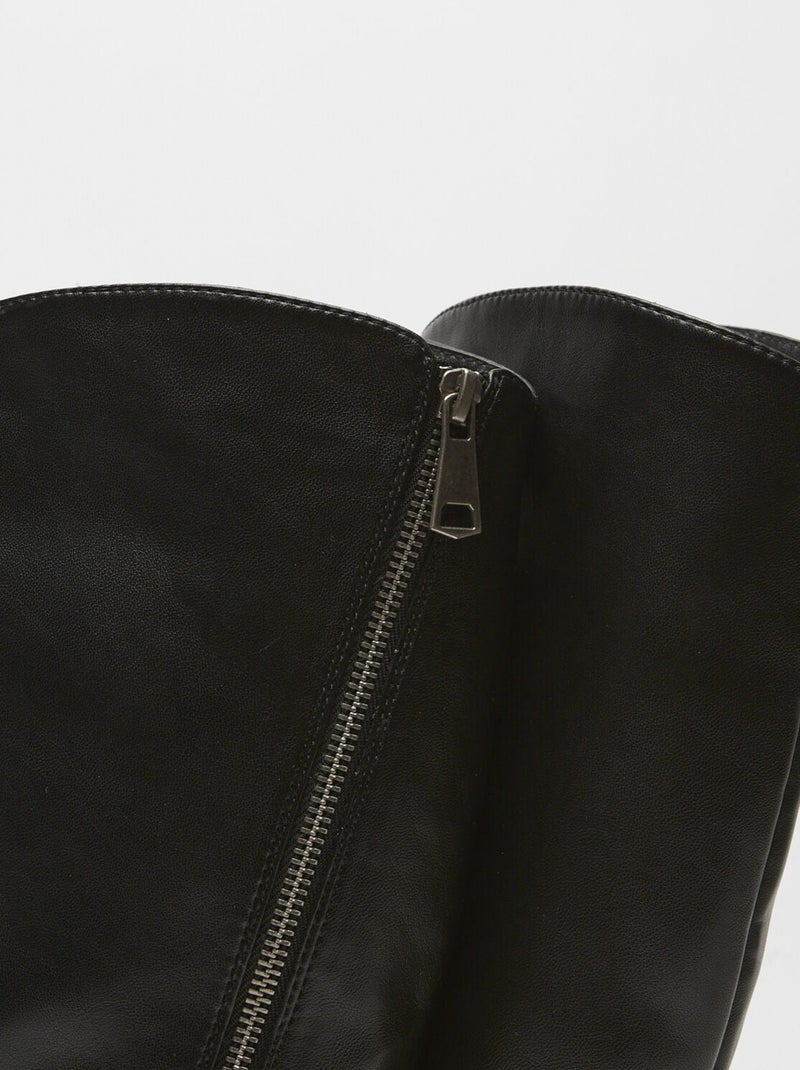 Bottes montantes avec fermeture éclair en similicuir BATA Noir - Kiabi