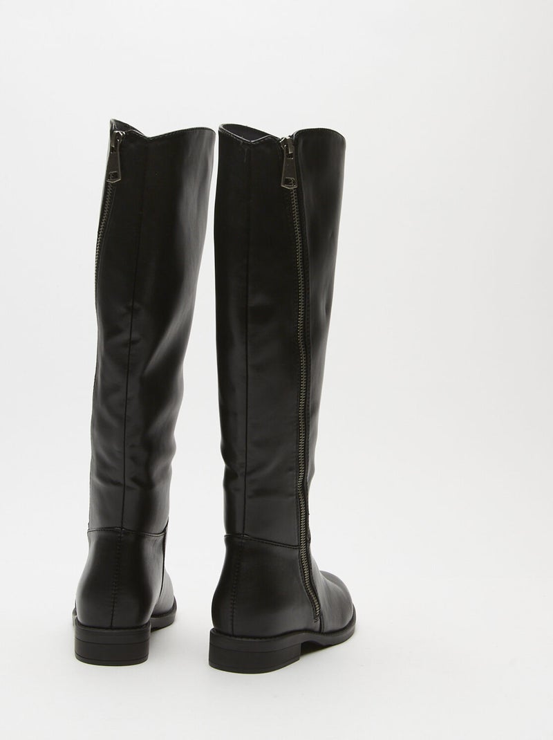 Bottes montantes avec fermeture éclair en similicuir BATA Noir - Kiabi