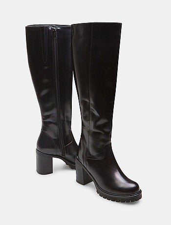 Bottes montantes en cuir avec talon et semelle crantée BATA