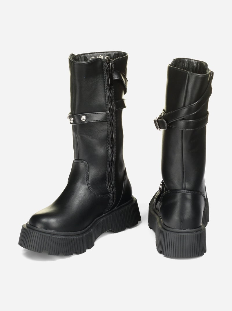 Bottes montantes Noir - Kiabi
