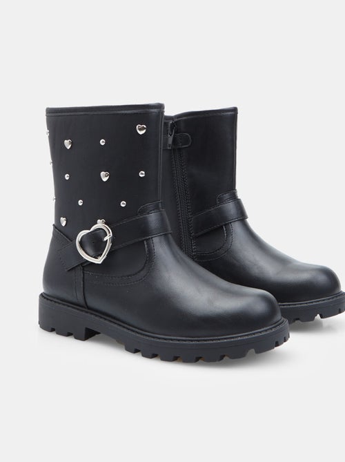 Bottes motard avec boucle et applications Bata - Kiabi