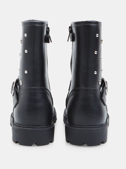 Bottes motard avec boucle et applications Bata - Kiabi