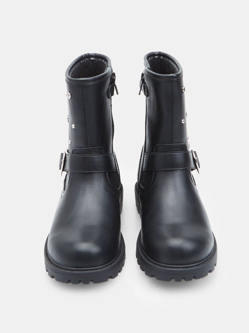 Bottes motard avec boucle et applications Bata - Kiabi