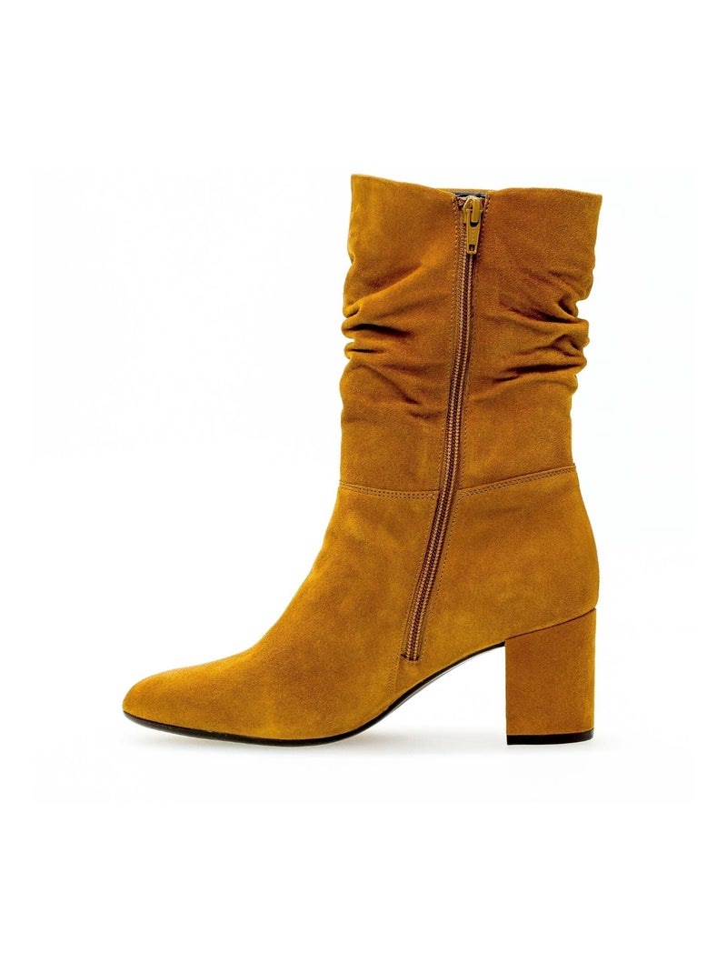 Bottes ocre en velours Jaune - Kiabi
