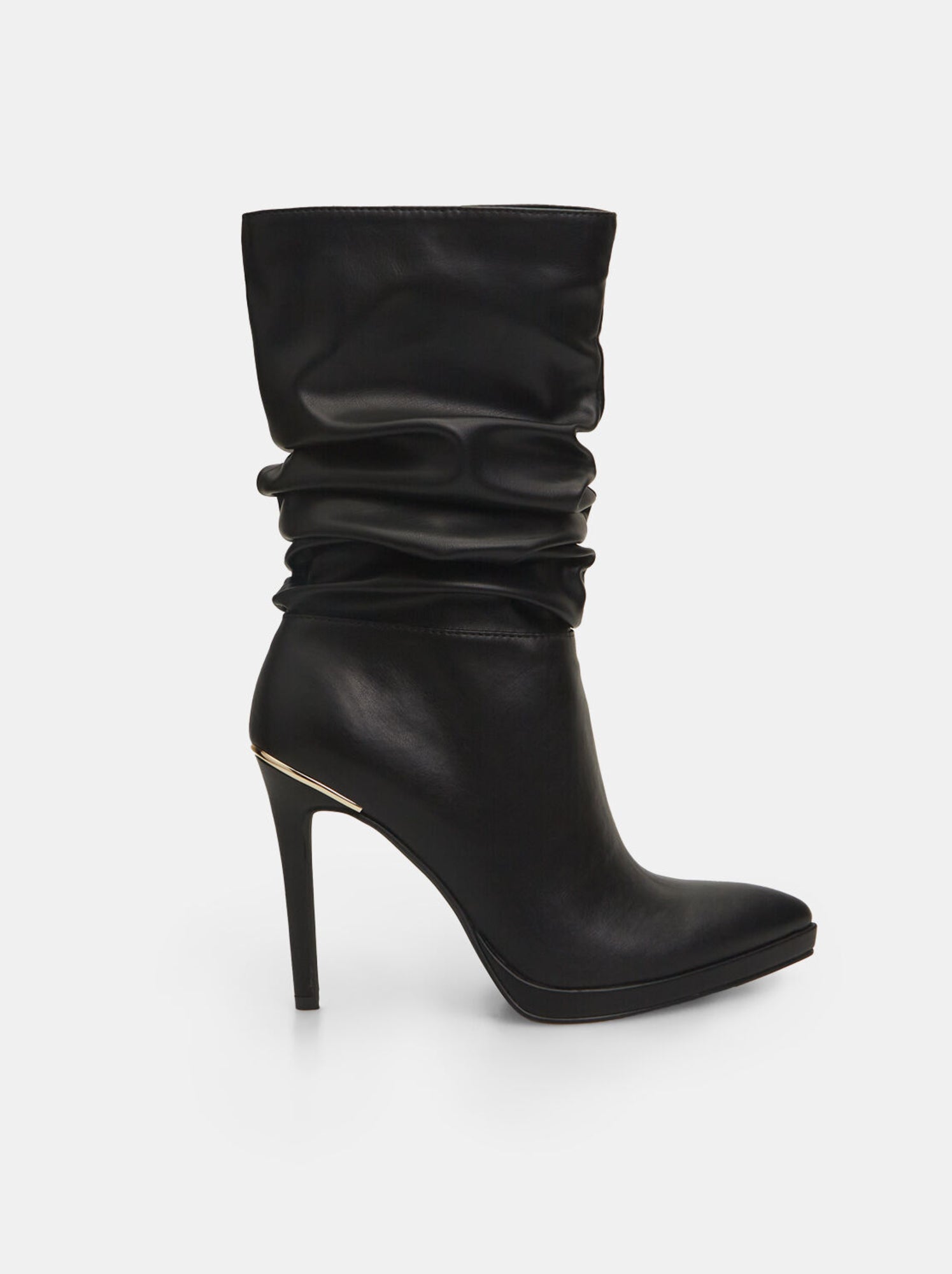 Bottes plissées avec talon aiguille BATA - Noir - Femme - 0.00€ - Kiabi