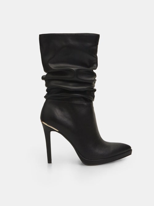 Bottes plissées avec talon aiguille BATA - Kiabi