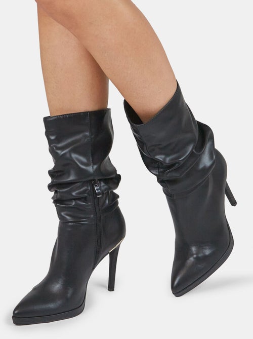 Bottes plissées avec talon aiguille BATA - Kiabi