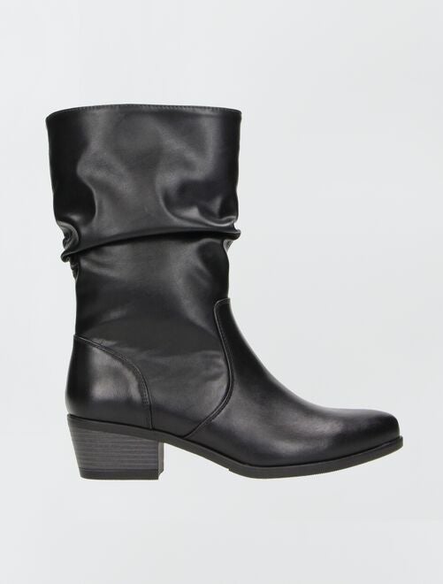 Bottes plissées cuir femme best sale