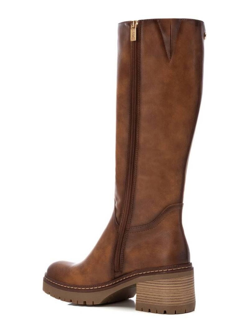 Bottes pour femme à talon large Camel - Kiabi