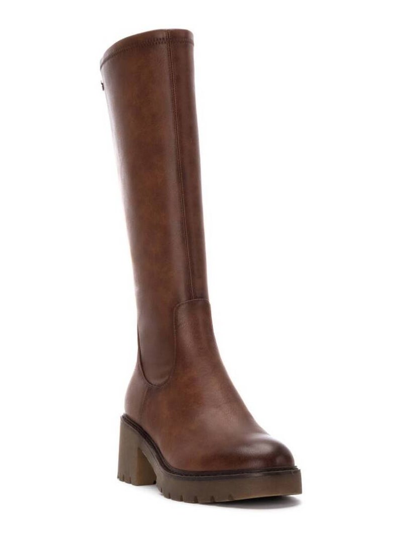 Bottes pour femme avec fermeture éclair Camel - Kiabi