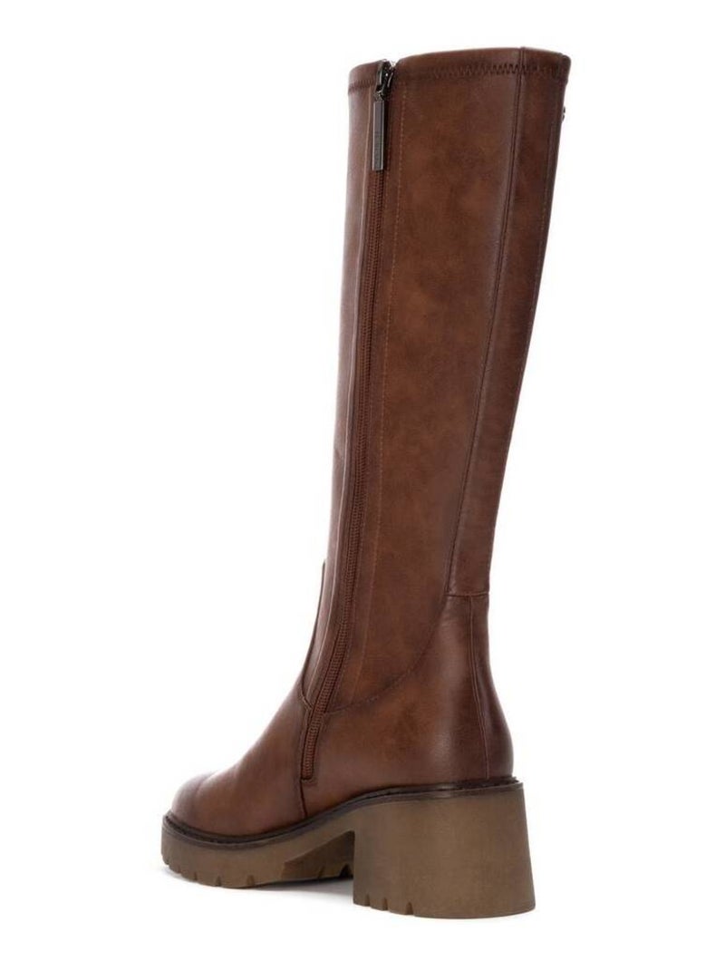Bottes pour femme avec fermeture éclair Camel - Kiabi