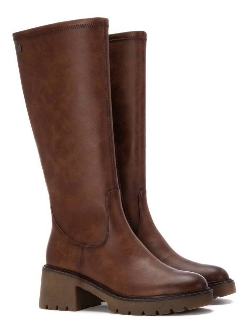 Bottes pour femme avec fermeture éclair Camel - Kiabi