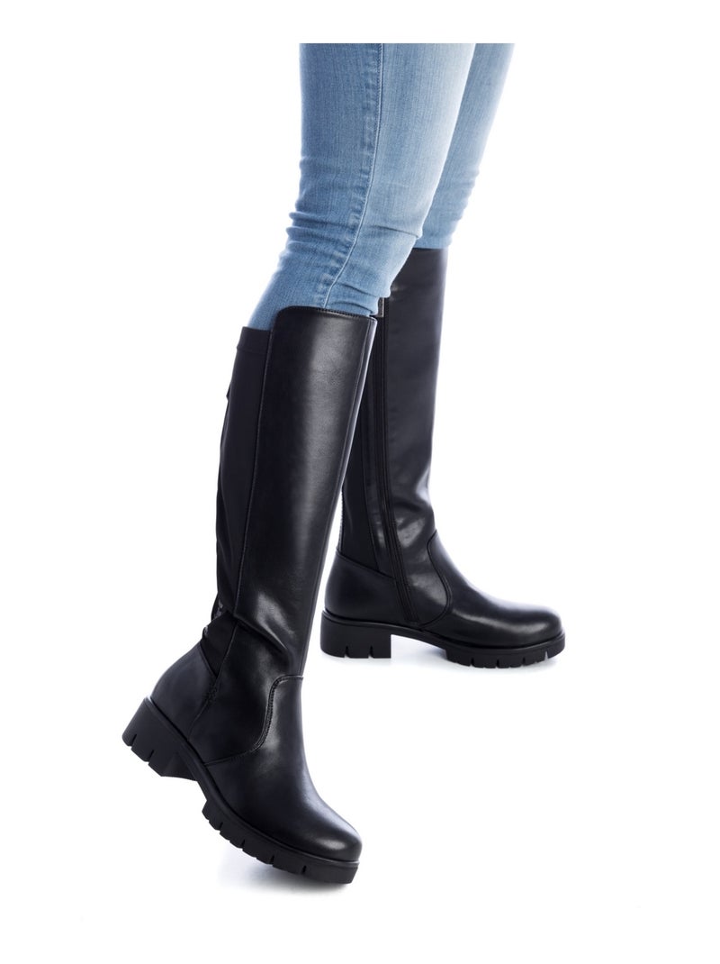 Bottes pour femme avec fermeture éclair Noir - Kiabi