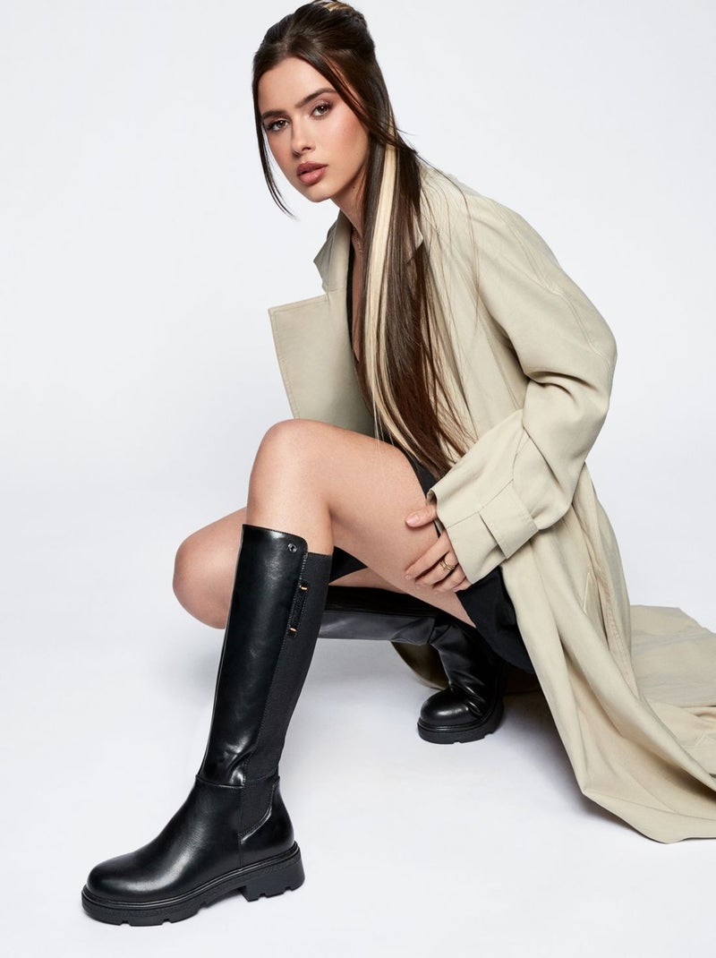 Bottes pour femme avec fermeture éclair Noir - Kiabi