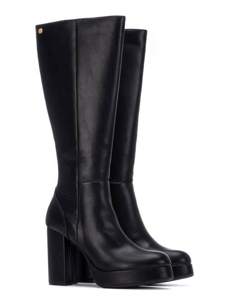 Bottes pour femme avec fermeture éclair Noir - Kiabi
