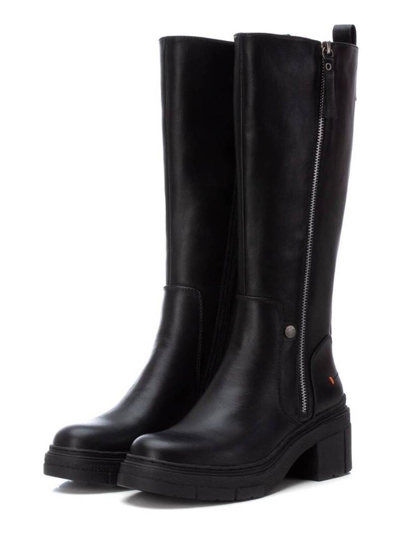 Bottes pour femme avec fermeture éclair Noir - Kiabi
