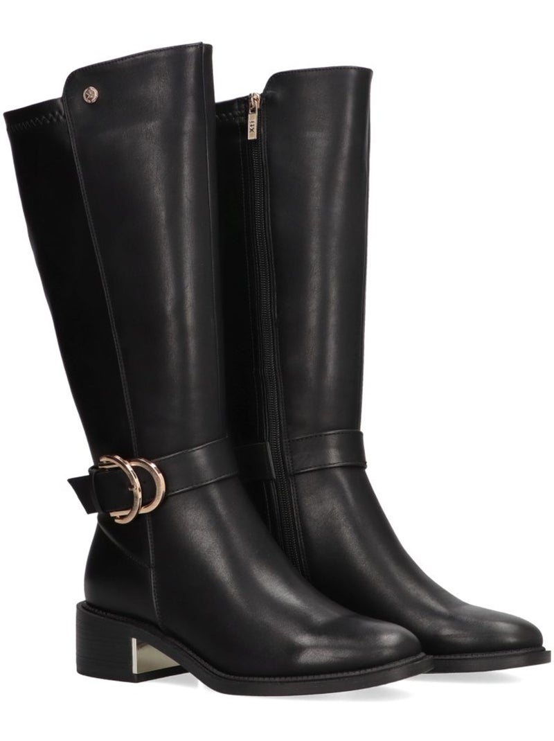Bottes pour femme avec fermeture éclair Noir - Kiabi