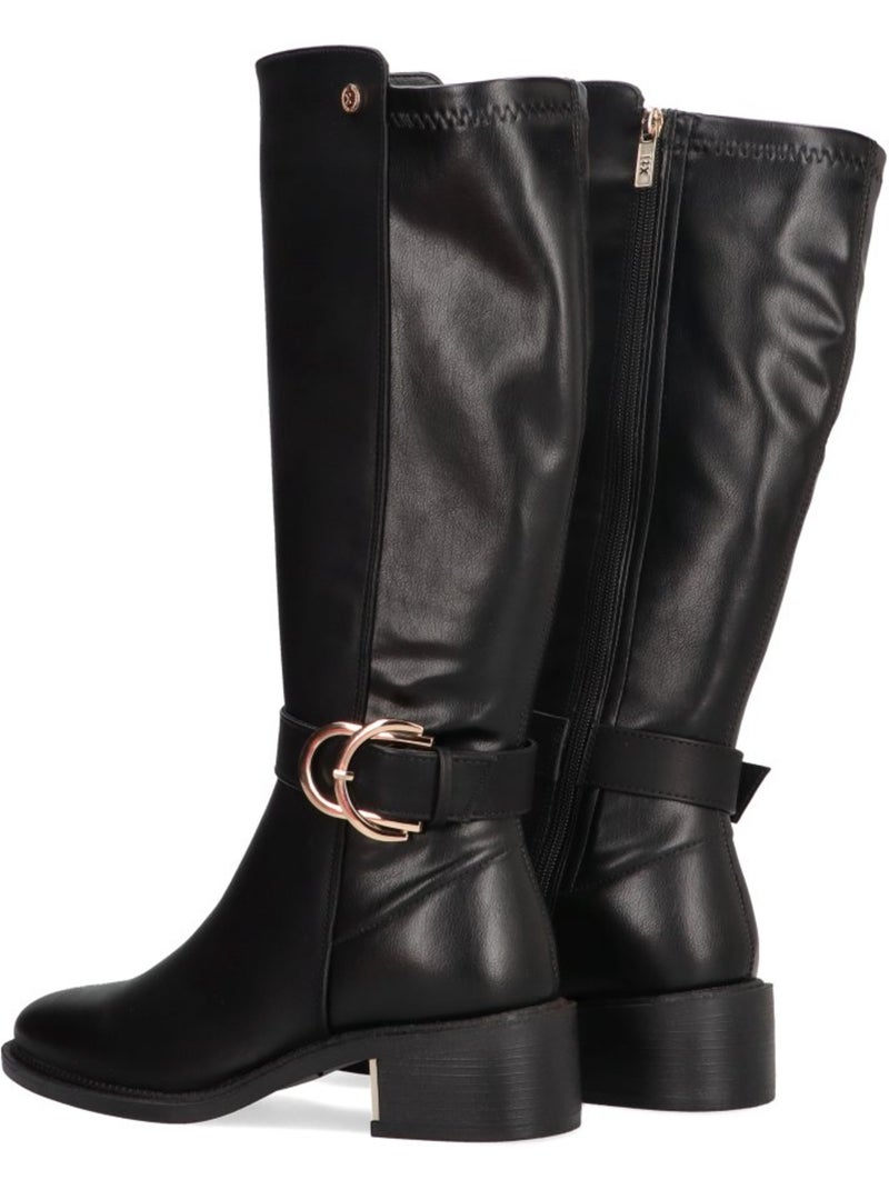 Bottes pour femme avec fermeture éclair Noir - Kiabi
