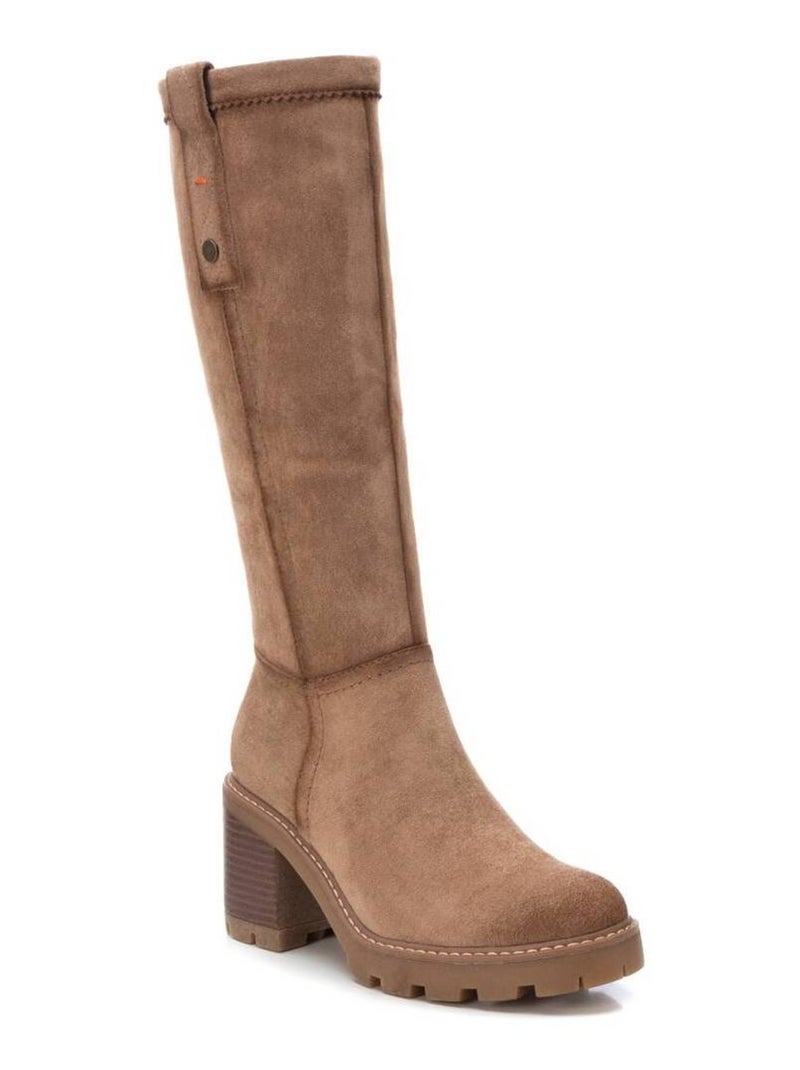 Bottes pour femme avec fermeture éclair Taupe - Kiabi