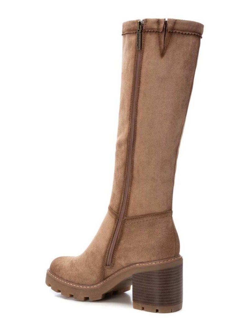 Bottes pour femme avec fermeture éclair Taupe - Kiabi