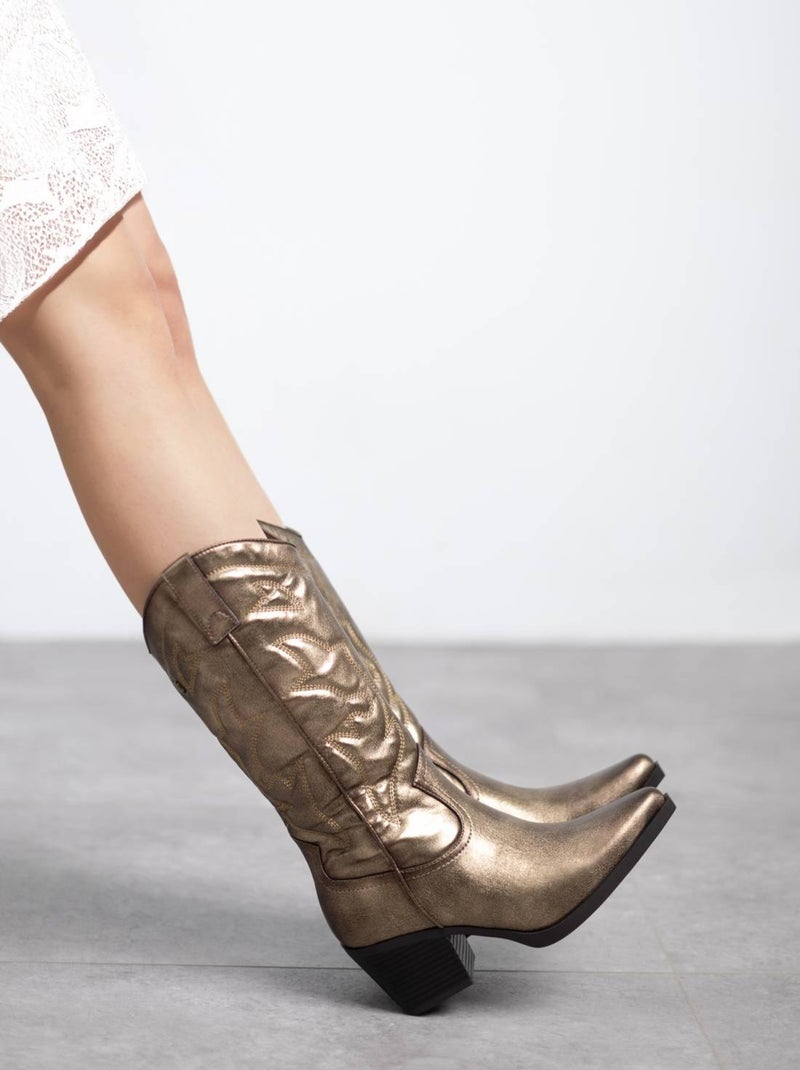Bottes pour femme style cowboy Bronze - Kiabi
