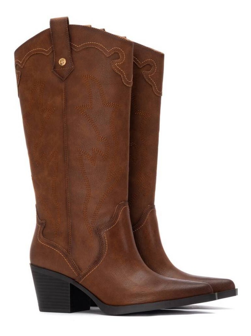 Bottes pour femme style cowboy Camel - Kiabi